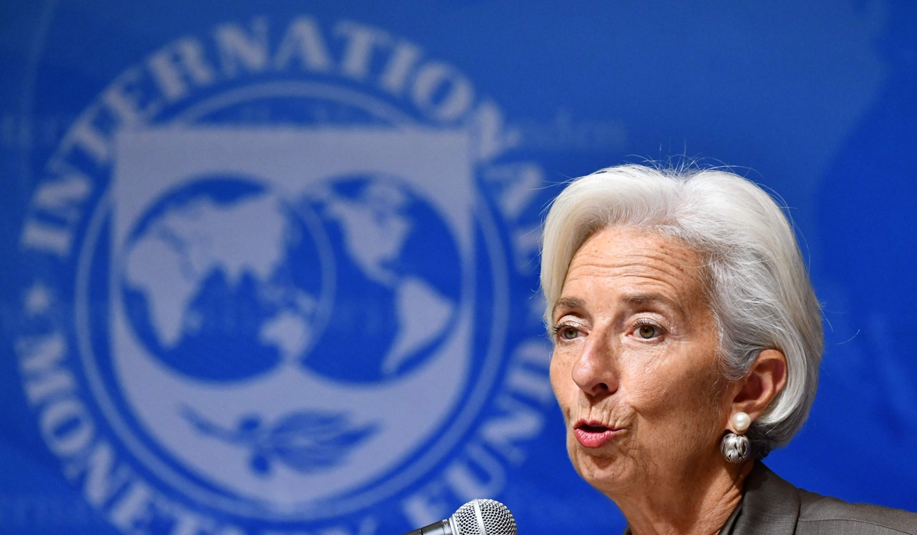 IMF managing director Christine Lagarde speaks during a press conference in Tokyo on October 4. Photo: AFP