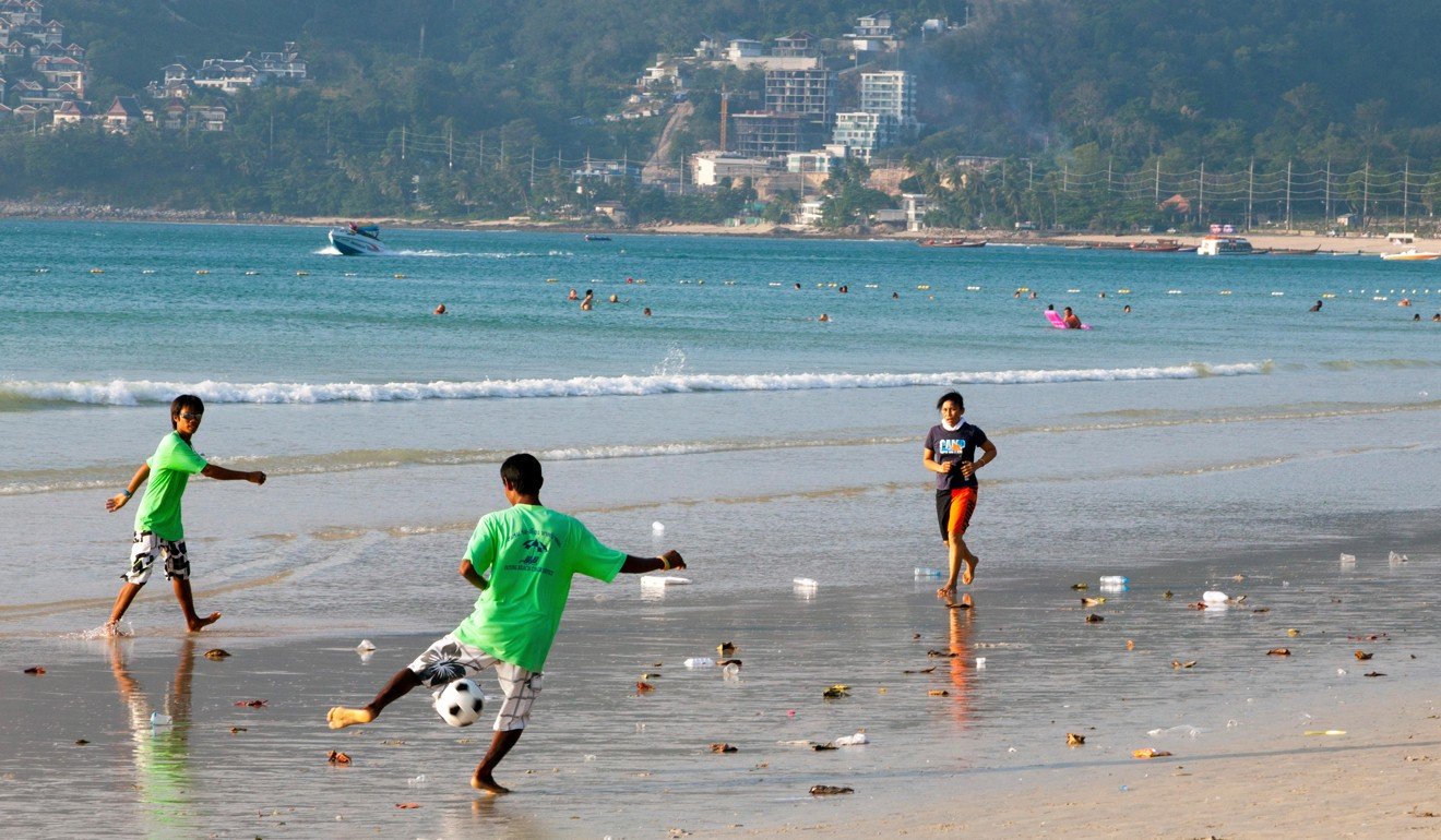 Pollution on Patong beach, Phuket. Photo: Alamy