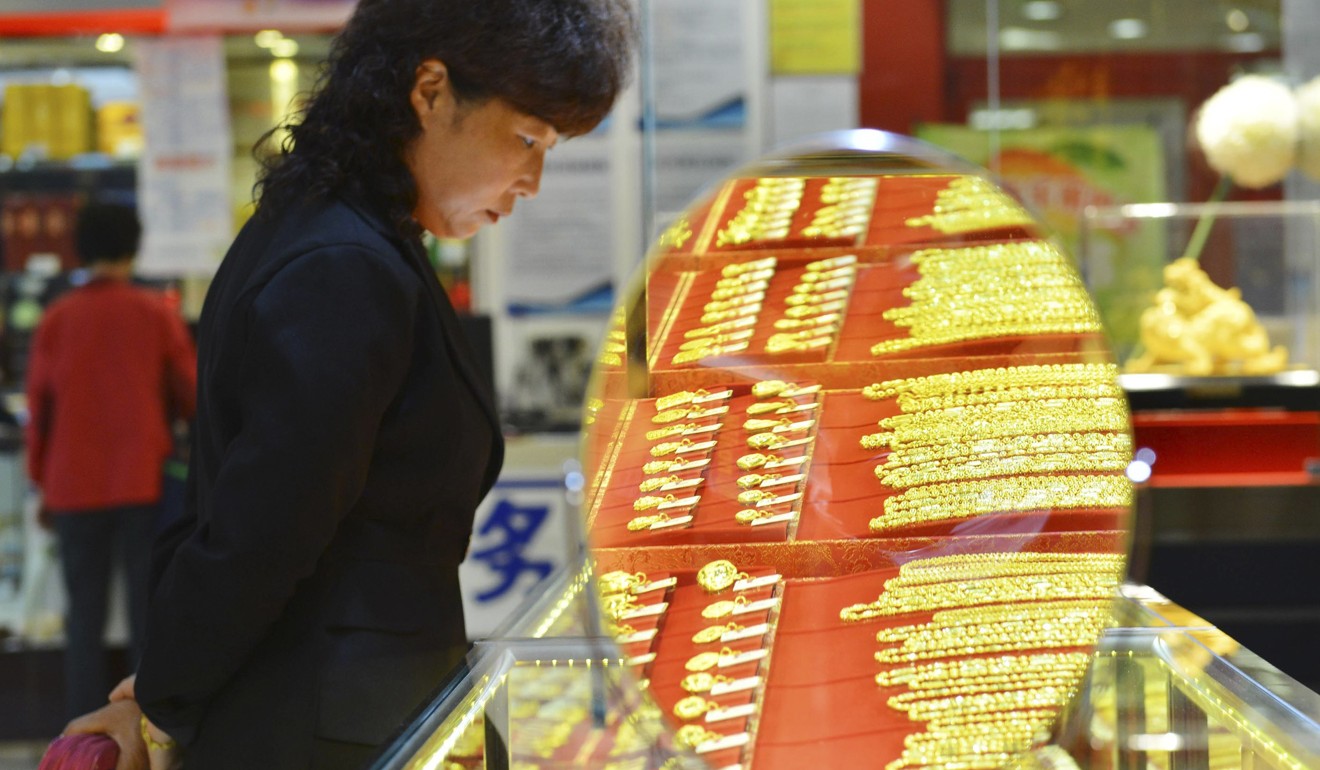 The demand for gold among Chinese consumers rose by 5 per cent in the second quarter from a year ago to 144.9 tonnes, according to the World Gold Council. Photo: Reuters