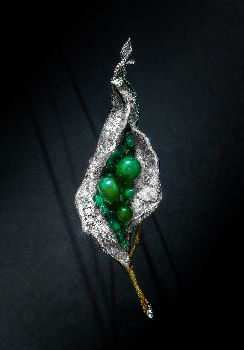 A Cindy Chao The Art Jewel Flower Bud Brooch