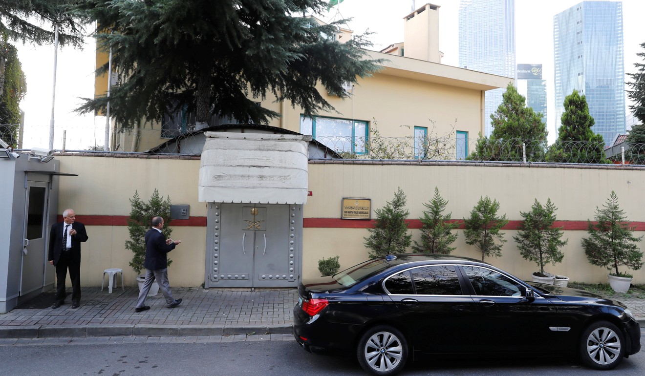 Outside Saudi Arabia’s consulate in Istanbul. Photo: Reuters