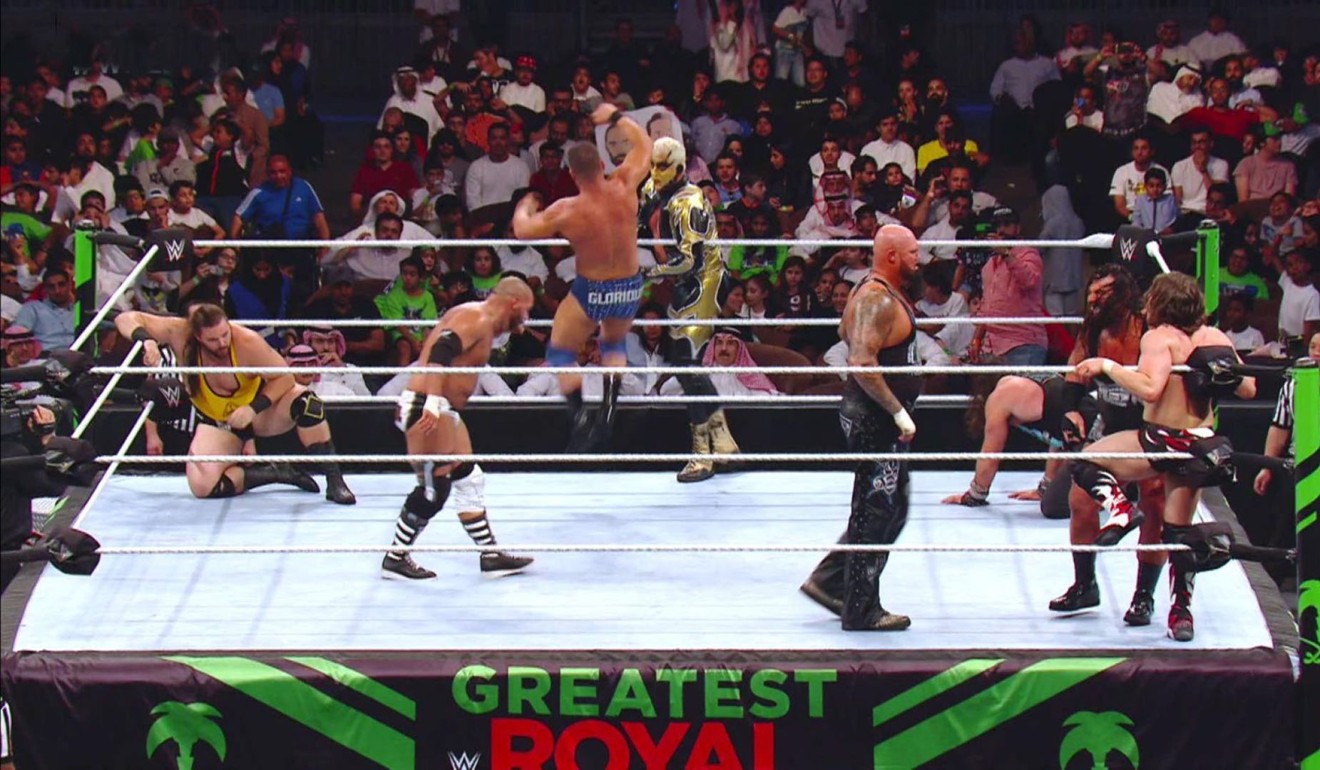 WWE wrestlers in action at the Greatest Royal Rumble in Jeddah, Saudi Arabia. Photo: WWE