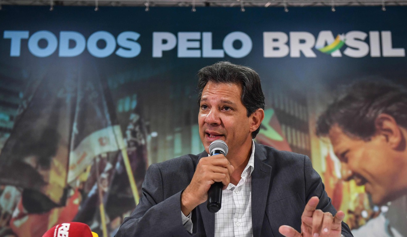 Brazil's presidential candidate for the Workers' Party (PT), Fernando Haddad, speaks during a press conference for the international media, in Sao Paulo. Photo: AFP