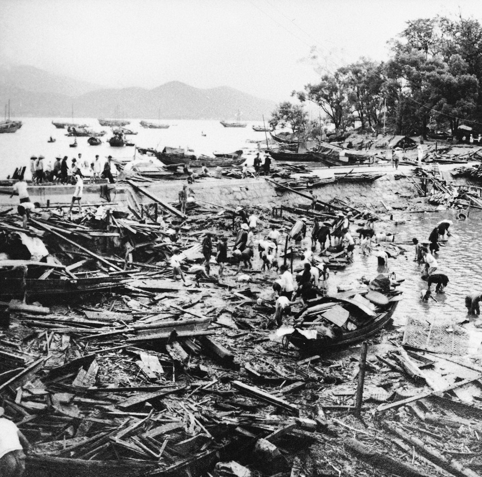 The havoc wrecked by Typhoon Wanda on September 2, 1962. The No. 10 super typhoon, which left 130 victims dead, remains the deadliest superstorm to have hit Hong Kong. Photo: SCMP (Courtesy of Information Services Department, for non-commercial, editorial use only.)