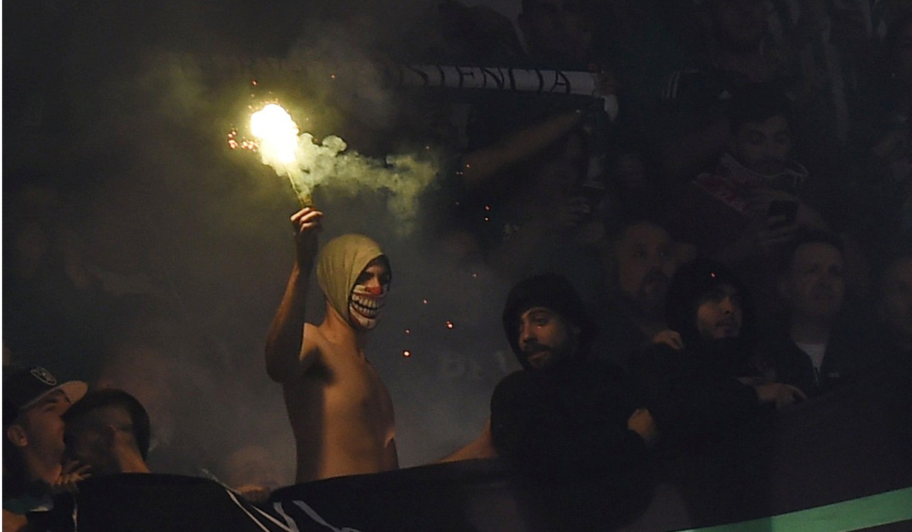 Flares continue to be a problem at European matches. Photo: Reuters