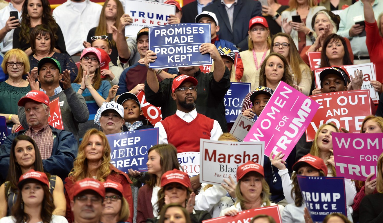 Trump supporters in Chattanooga on November 4, 2018. Photo: AFP
