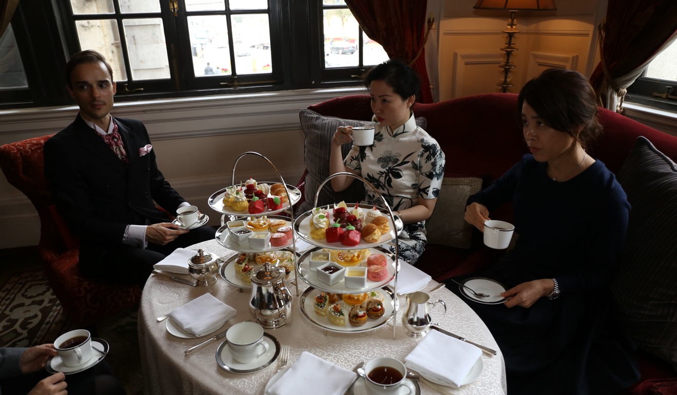 De Bernadac teaches afternoon tea etiquette. Photo: Rachel Cheung