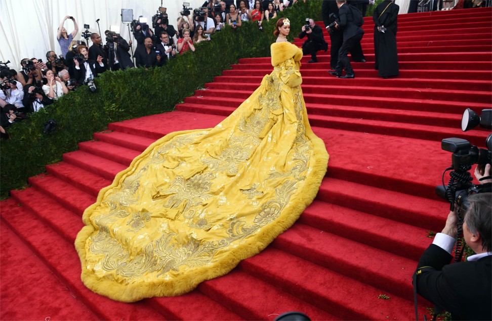 Rihanna wearing Guo Pei’s design. Photo: AFP