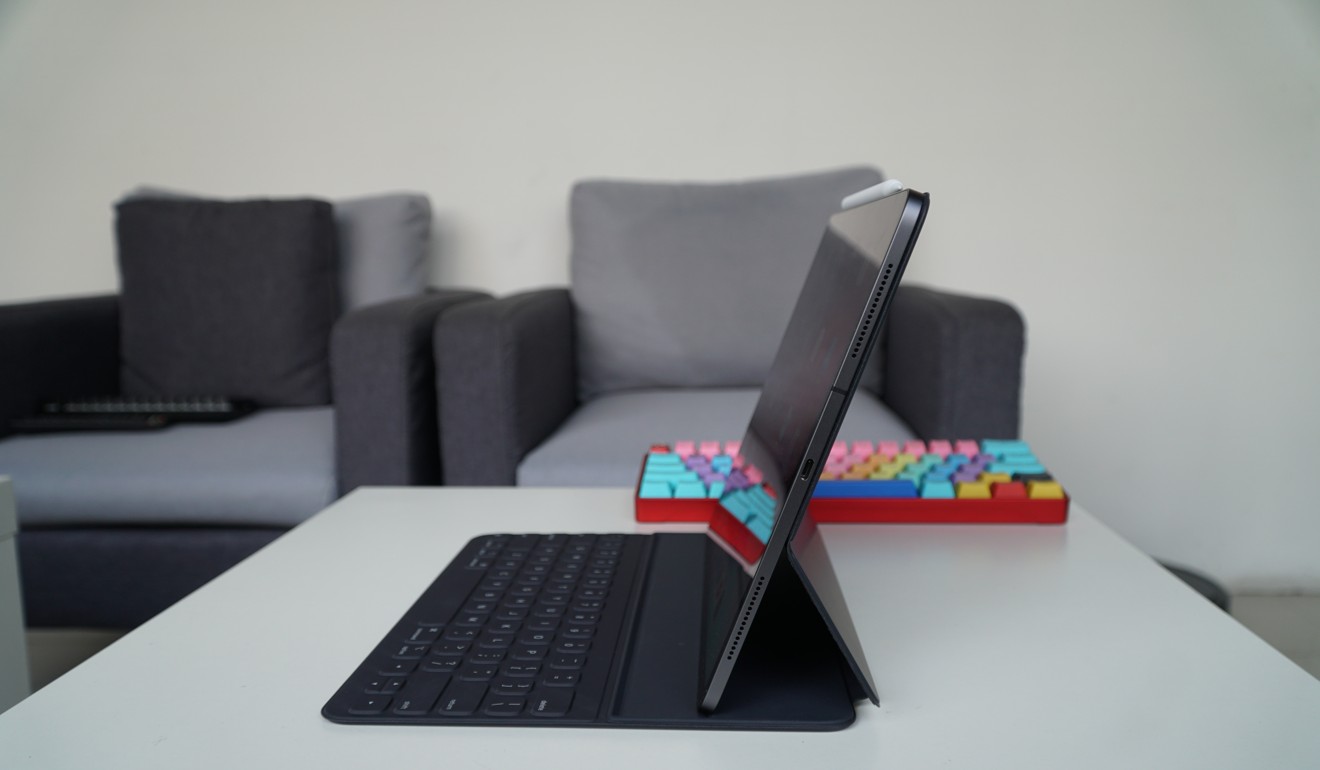 The Apple iPad Pro 2018 is best used with a keyboard (official Apple Smart Keyboard shown here), with the Apple Pencil 2. Photo: Ben Sin