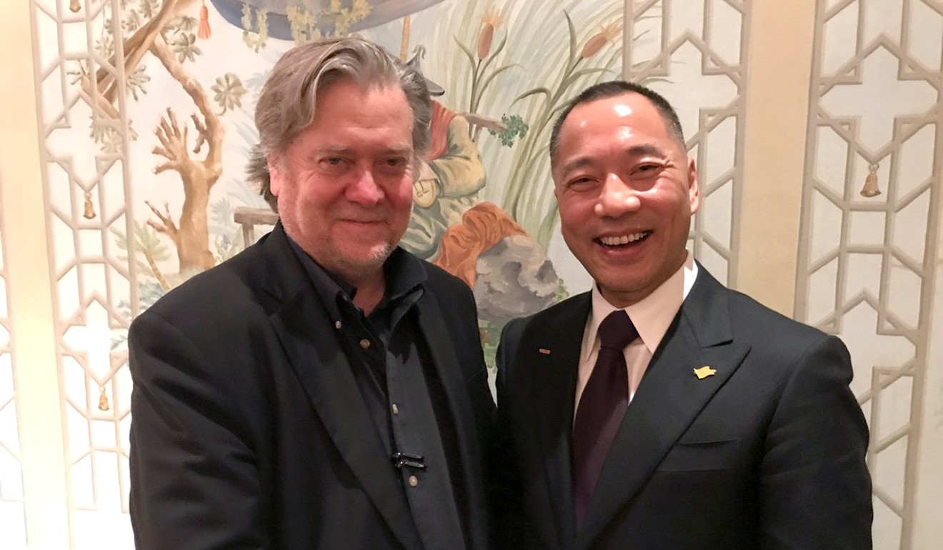 Guo Wengui tweeted photos of meetings with ex-White House strategist Steve Bannon, said to have been taken at Guo’s New York home. Photo: Guo Wengui