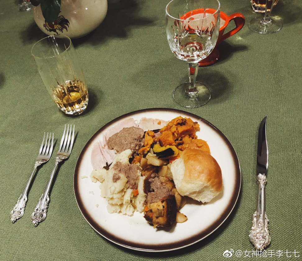 Awareness of Thanksgiving is growing in China, where social media users this year shared sentimental messages and images of their celebrations. Photo: Weibo