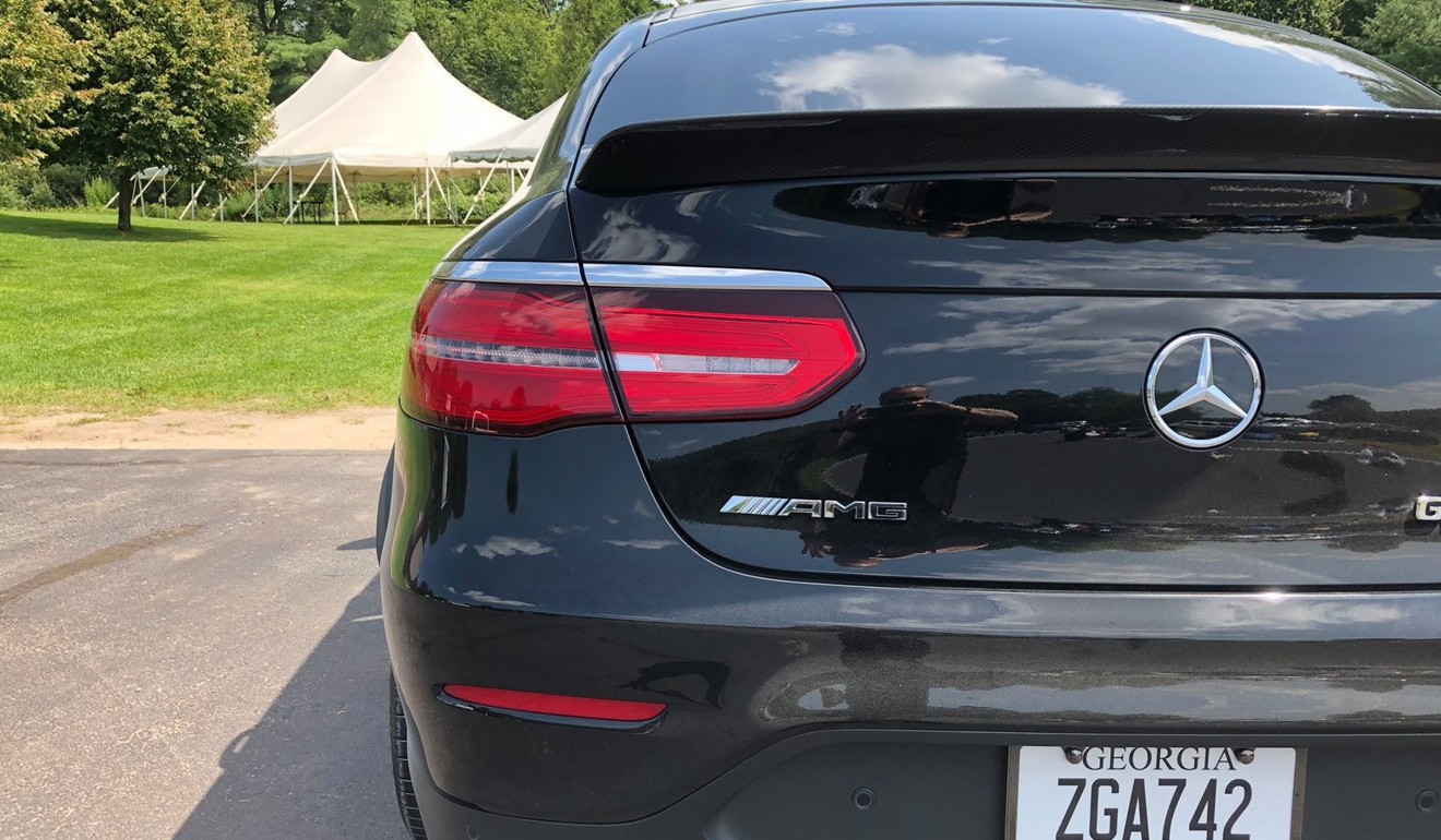 The test car, a Mercedes-AMG GLC 63 S Coupe, which includes high-performance styling upgrades.