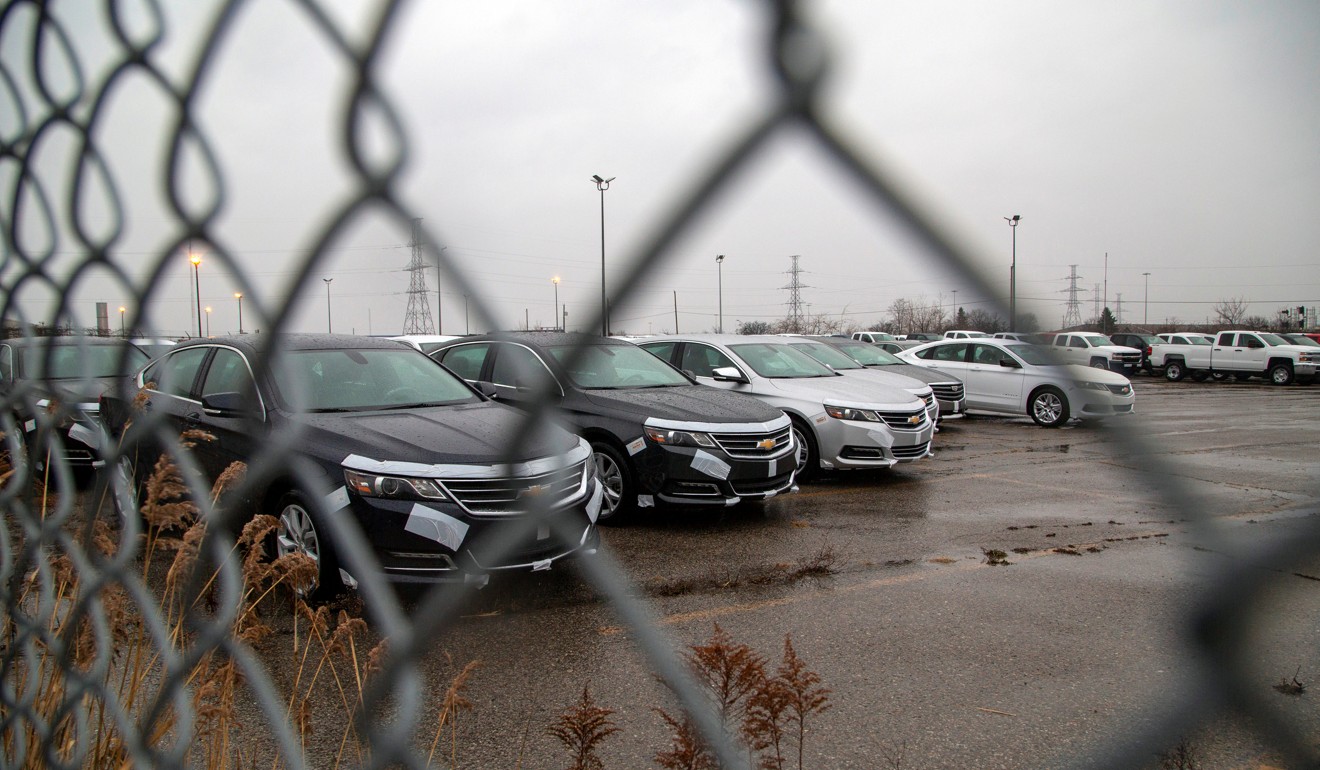 New vehicles are parked near the General Motors assembly plant in Oshawa, Ontario, Canada. Photo: Reuters
