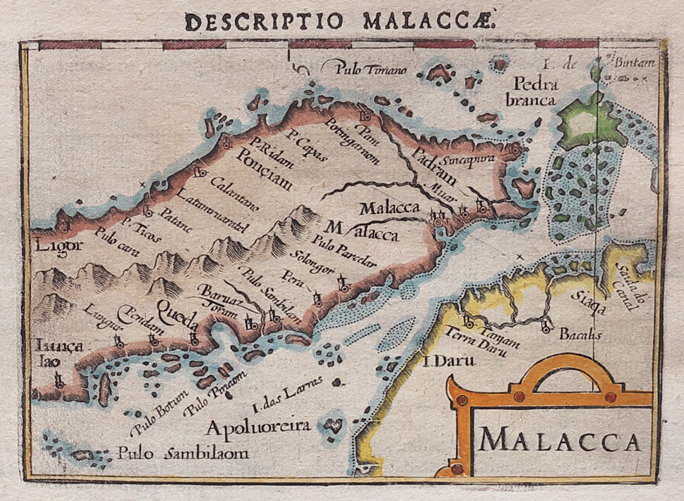 A vintage map of the Malacca Strait.
