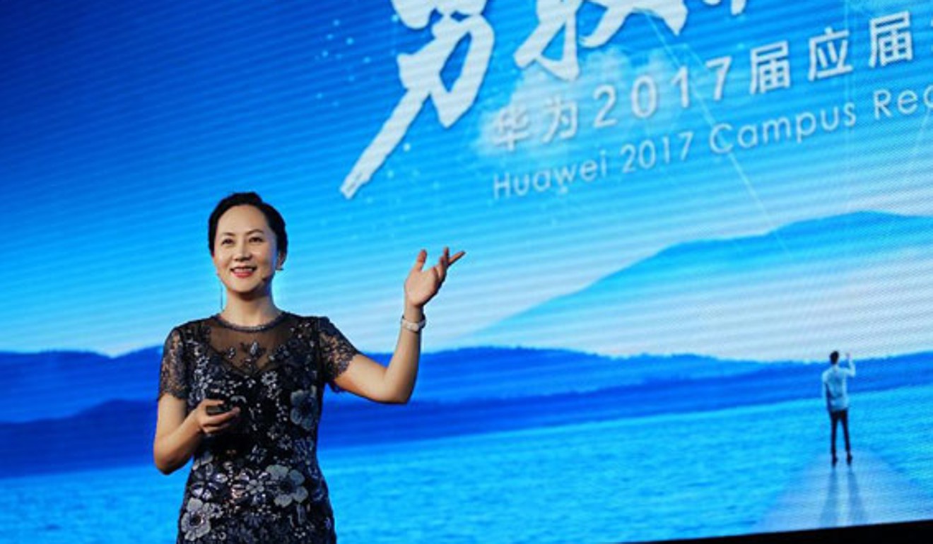Meng Wanzhou speaks at a campus recruitment event in 2016 in Tsinghua University. Photo: Handout