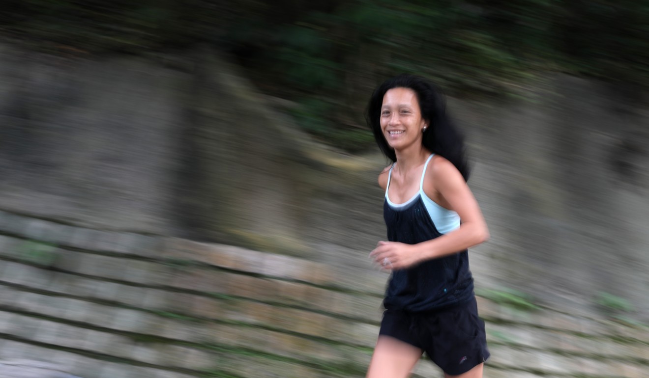 Ming Chen on a training run in Hong Kong. She likes to run on Bowen Road, Black’s Link and around The Peak. Photo: Xiaomei Chen