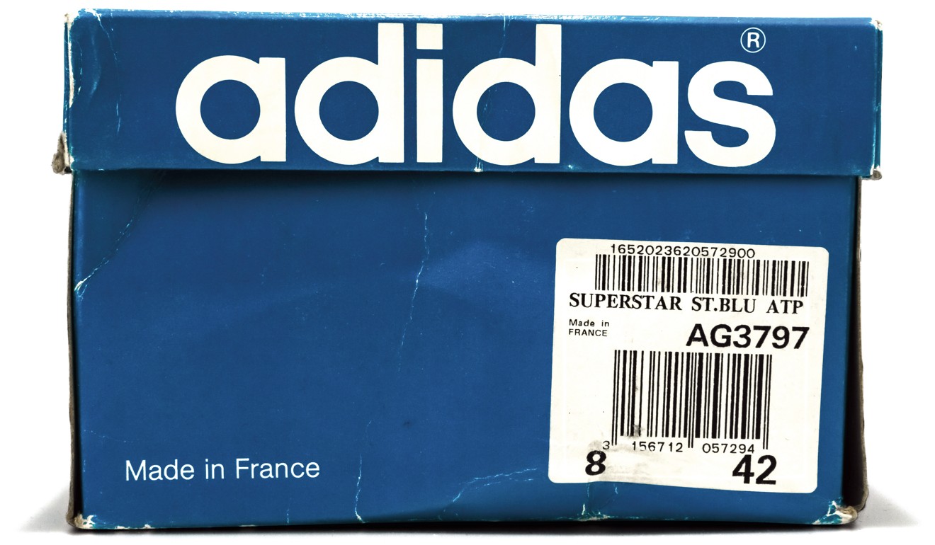 A vintage Adidas Superstar box featured in Sneaker Freaker. Photo: Taschen