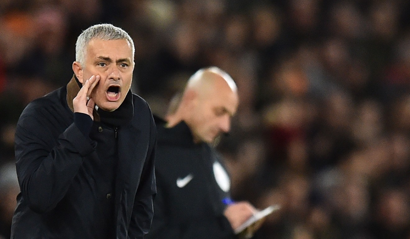 Manchester United’s Portuguese manager Jose Mourinho gestures from the touchline. Photo: AFP