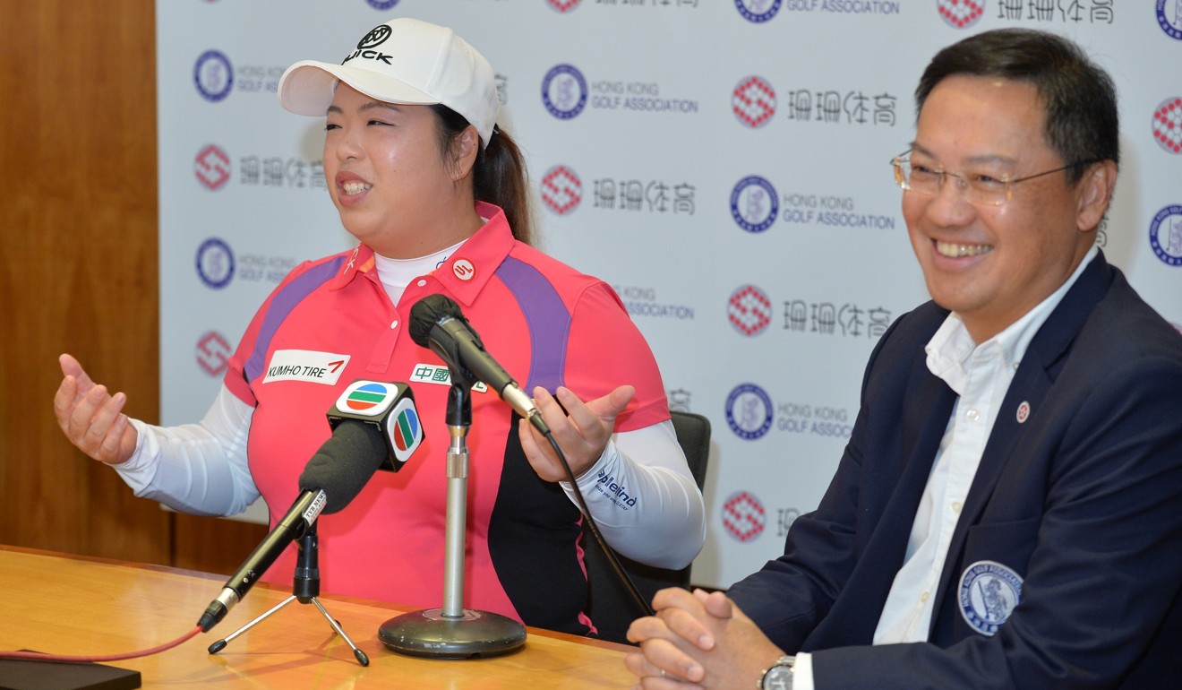 Feng Shanshan and Danny Lai of the Hong Kong Golf Association. Photo: Handout