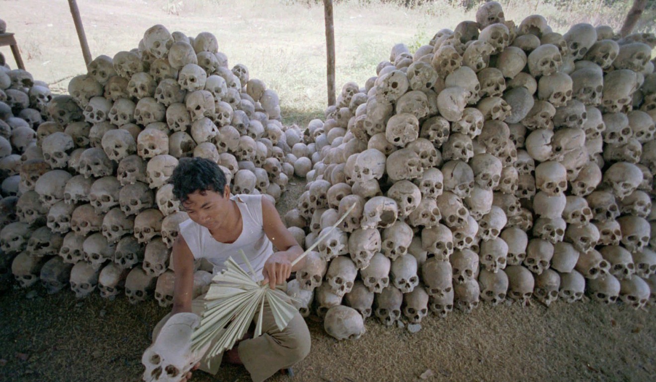 A pile of skulls near a mass grave at the Chaung Ek torture camp run by the Khmer Rouge. Photo: AP