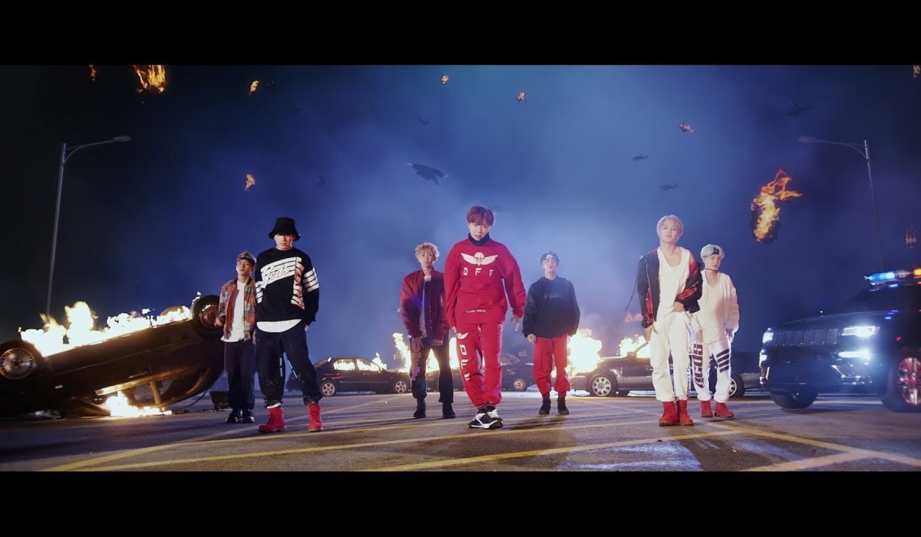 A scene from the BTS video MIC Drop, directed by Kim.