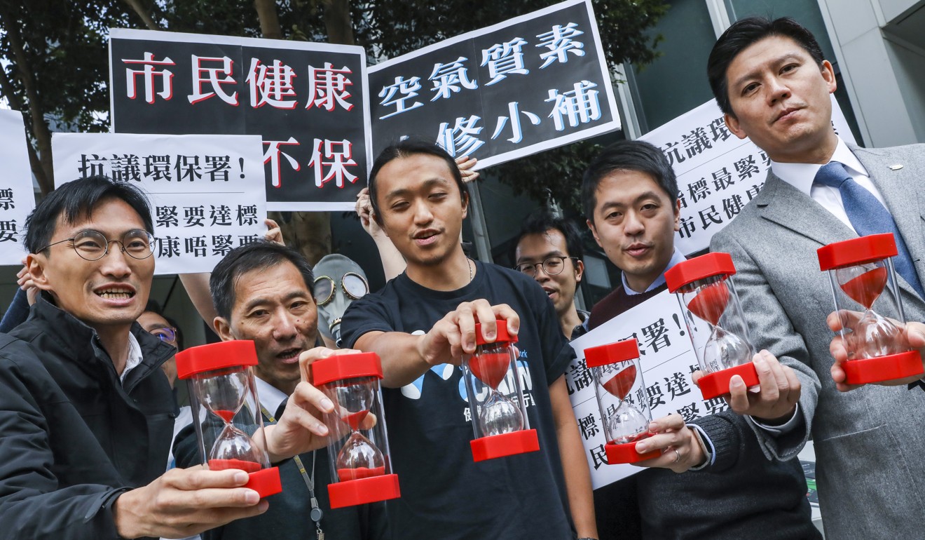 A coalition of environmental groups, lawmakers and medical organisations stage a protest. Photo: K.Y. Cheng