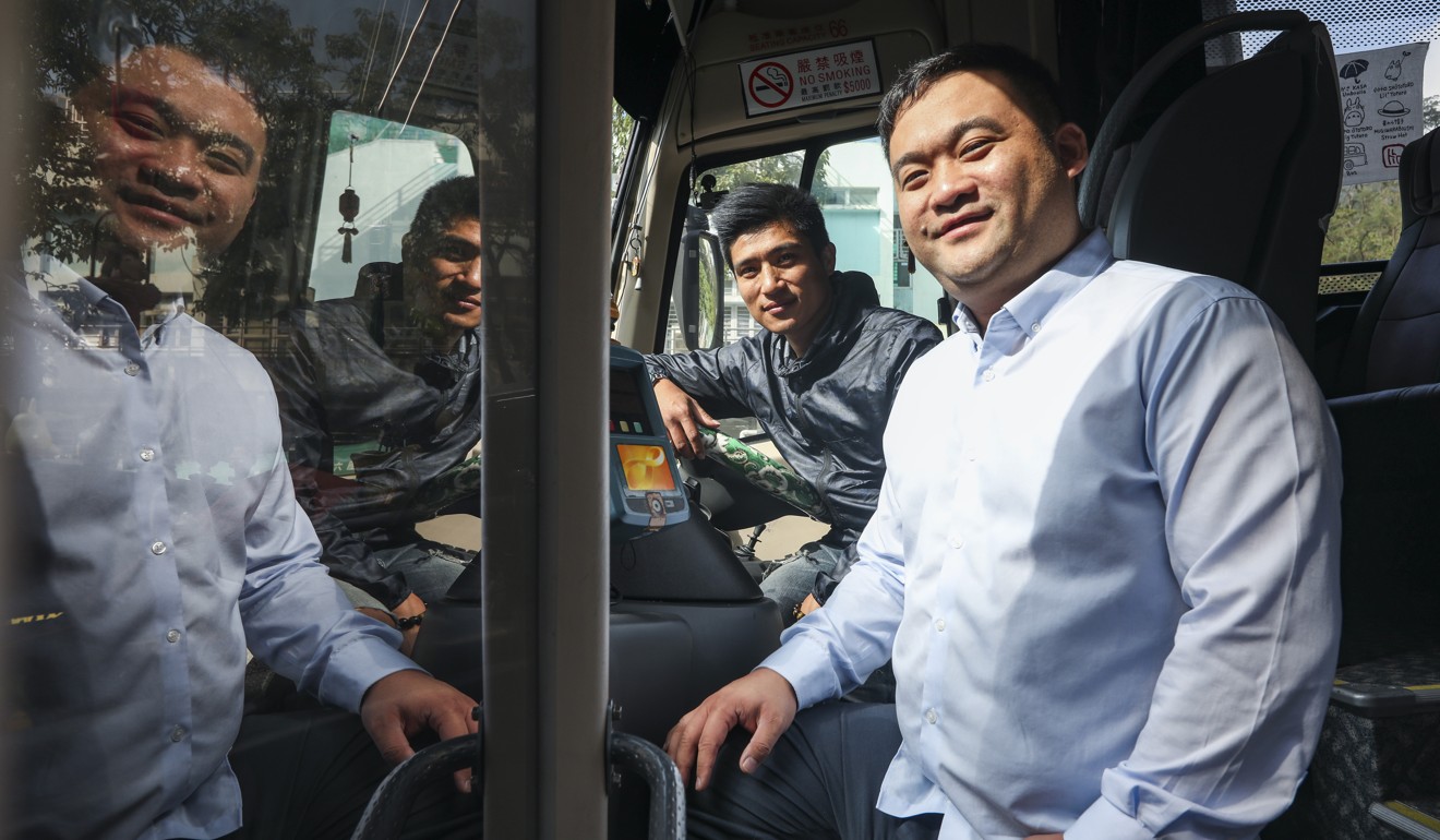 Chan Kwai-kin, Jojobus driver and Roy Tsang, director of Jojobus. Photo: Xiaomei Chen