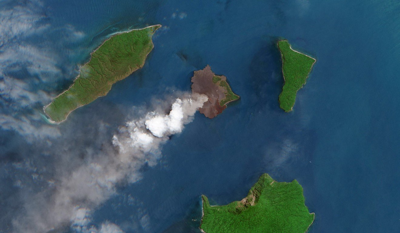 Anak Krakatoa erupts volcanic ash and steam over the waters of the Sunda Strait, Indonesia in September. Photo: EPA