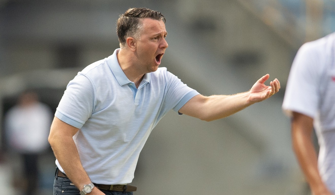 Gary White leads Hong Kong during his short stint in charge. Photo: HKFA