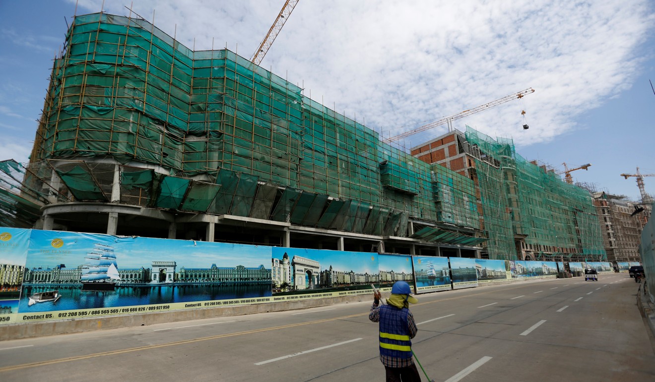 A construction site at Diamond Island, or 'Koh Pich', a major Chinese funded development in Phnom Penh. Photo: Reuters