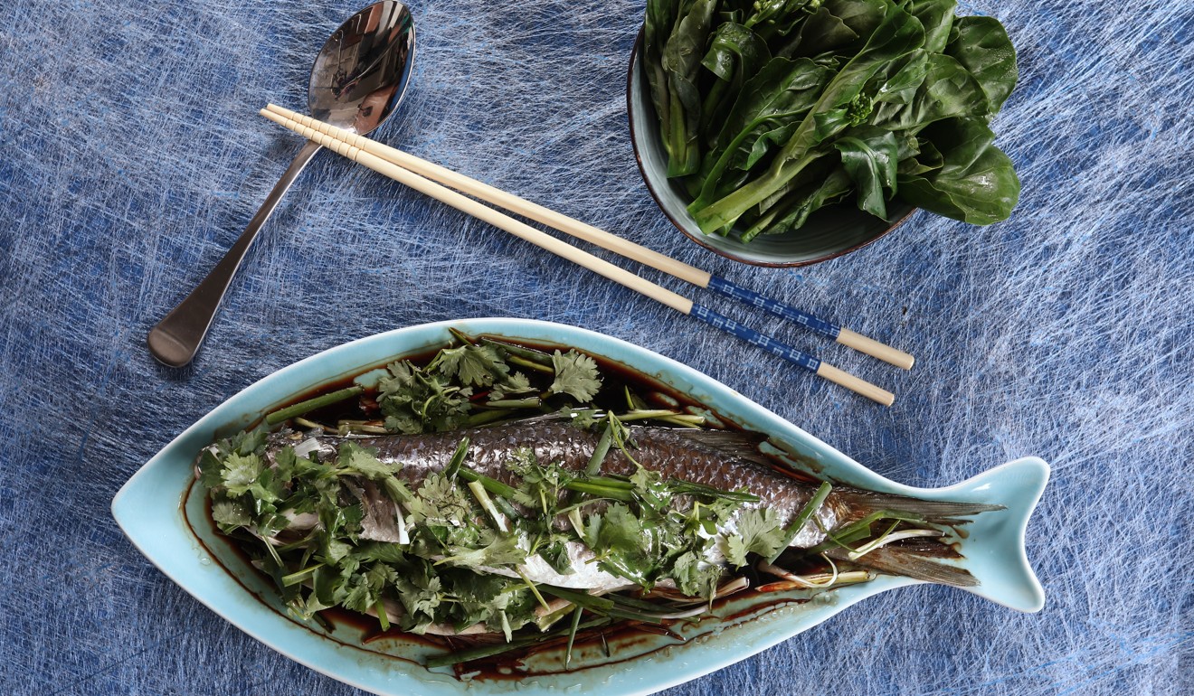 Chinese steamed fish with ginger, spring onions and fresh coriander. Photo: Jonathan Wong