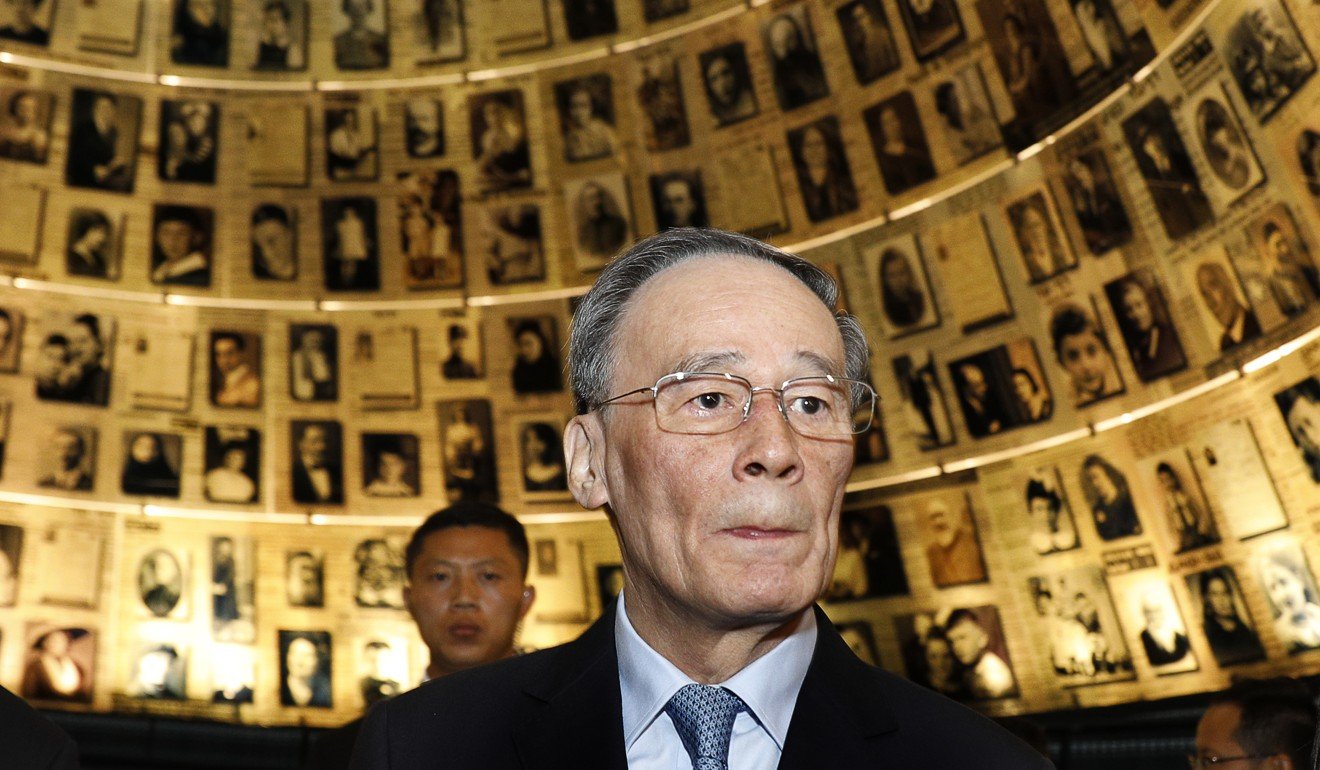 Chinese Vice-President Wang Qishan in the Hall of Names at the Yad Vashem Holocaust memorial museum on October 24, 2018, during a visit to Jerusalem. Photo: AP