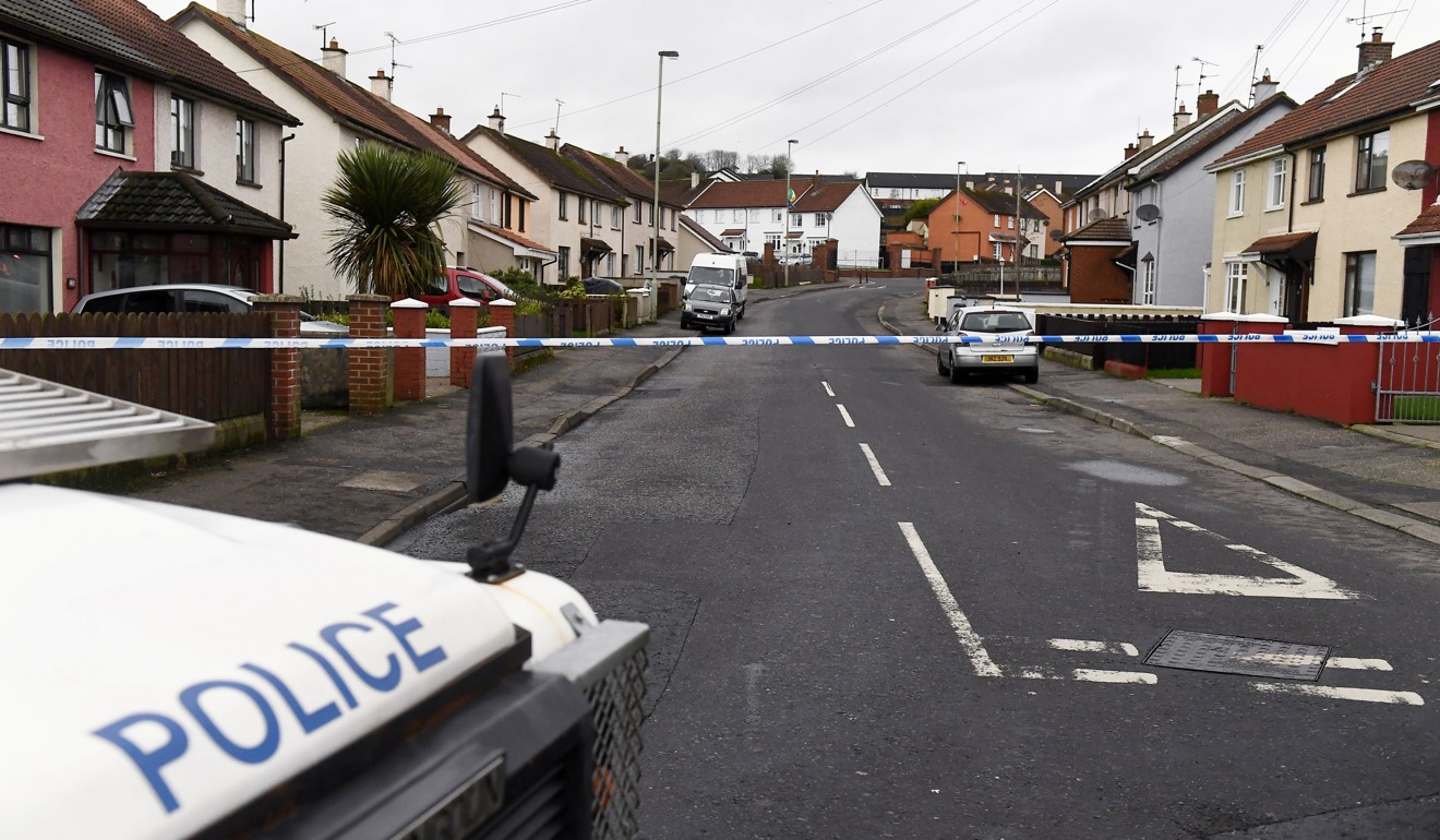 Police at the scene of a security alert in Londonderry on Monday. Photo: Reuters