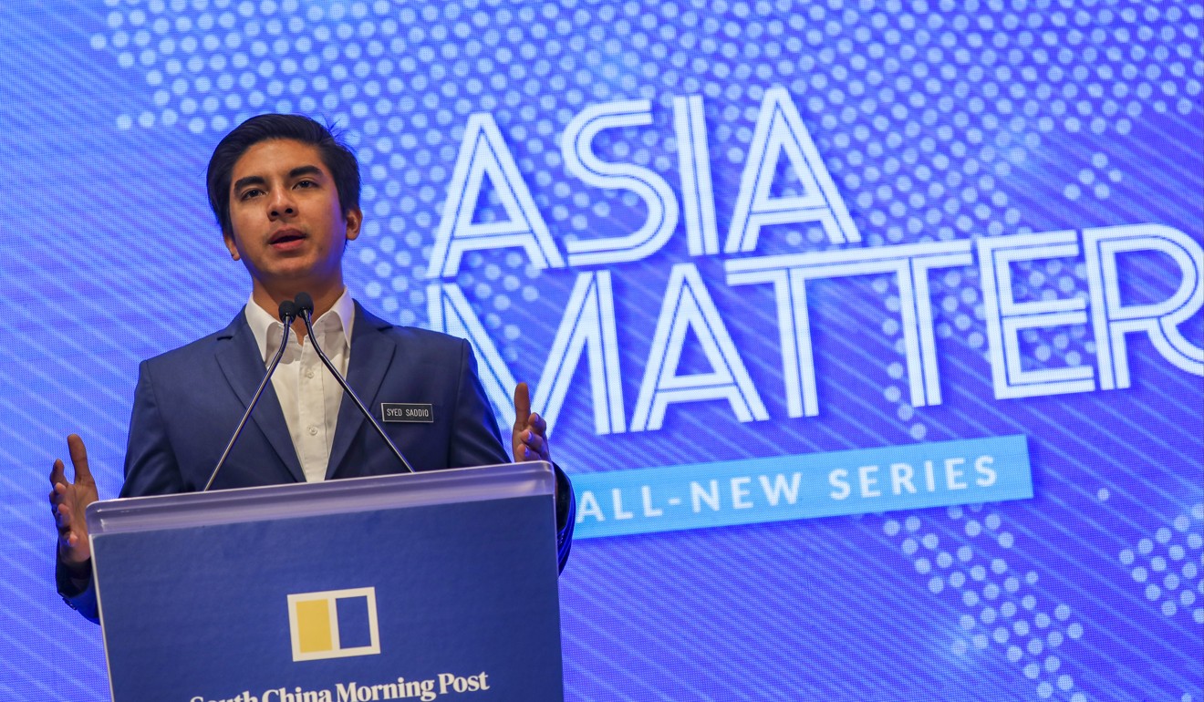 Syed Saddiq at the recent ‘Asia Matters' conference at the JW Marriott Hotel in Admiralty, Hong Kong. Photo: Nora Tam