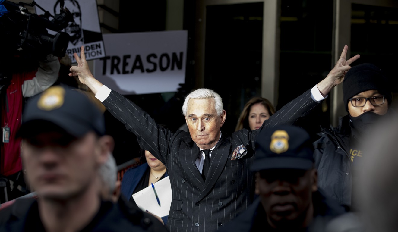 Roger Stone leaves a court in Washington earlier this month. Photo: AP