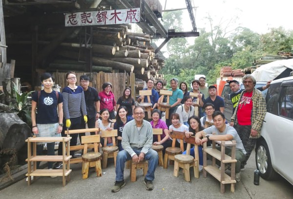 Chi Kee Sawmill and Timber hosts workshops teaching people how to make tables and stools. Photo: Facebook