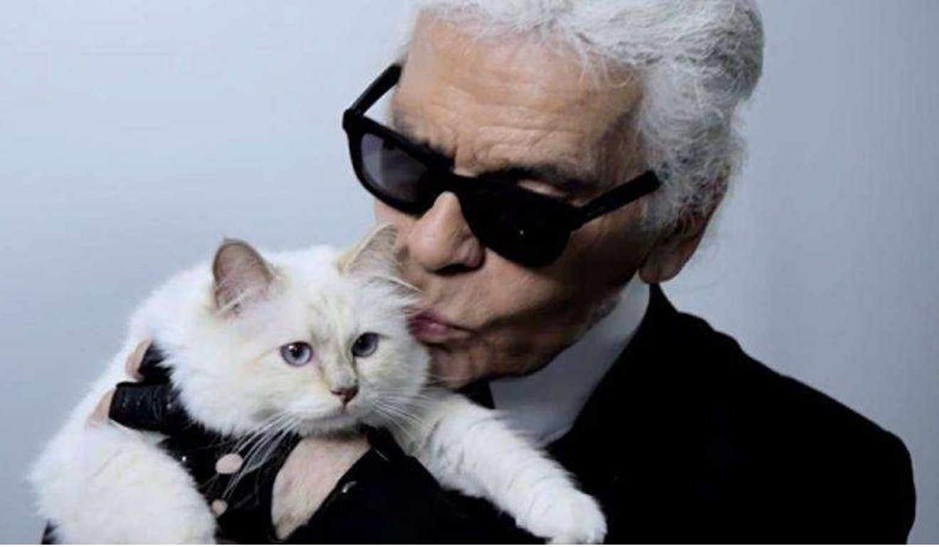 Lagerfeld with his cat Choupette. Photo: handout