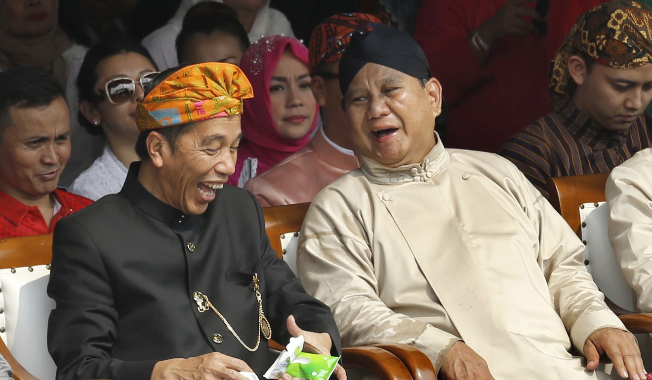 Indonesian President Joko Widodo and his election contender Prabowo Subianto. Photo: AP