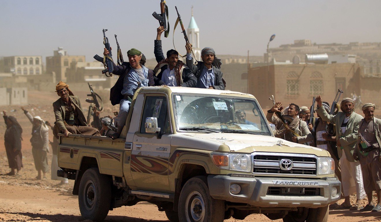 Armed Yemeni rebels near the capital Sanaa on February 21. Photo: AFP