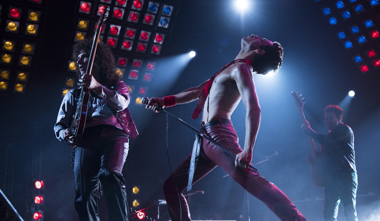 Rami Malek (centre) as Freddie Mercury in a scene from the Queen biopic, ‘Bohemian Rhapsody’. Photo: AP (