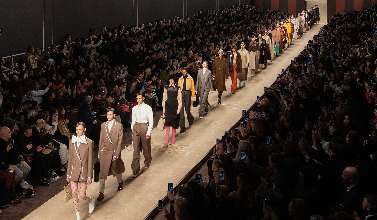 The finale at the Fendi autumn/winter 2019 show, the last collection designed by Karl Lagerfeld.