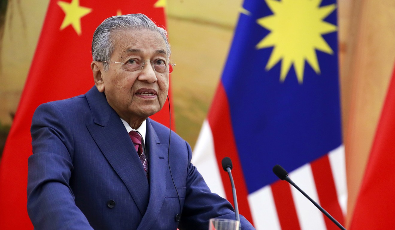 Malaysian Prime Minister Mahathir Mohamad speaks in Beijing in August. Photo: AP