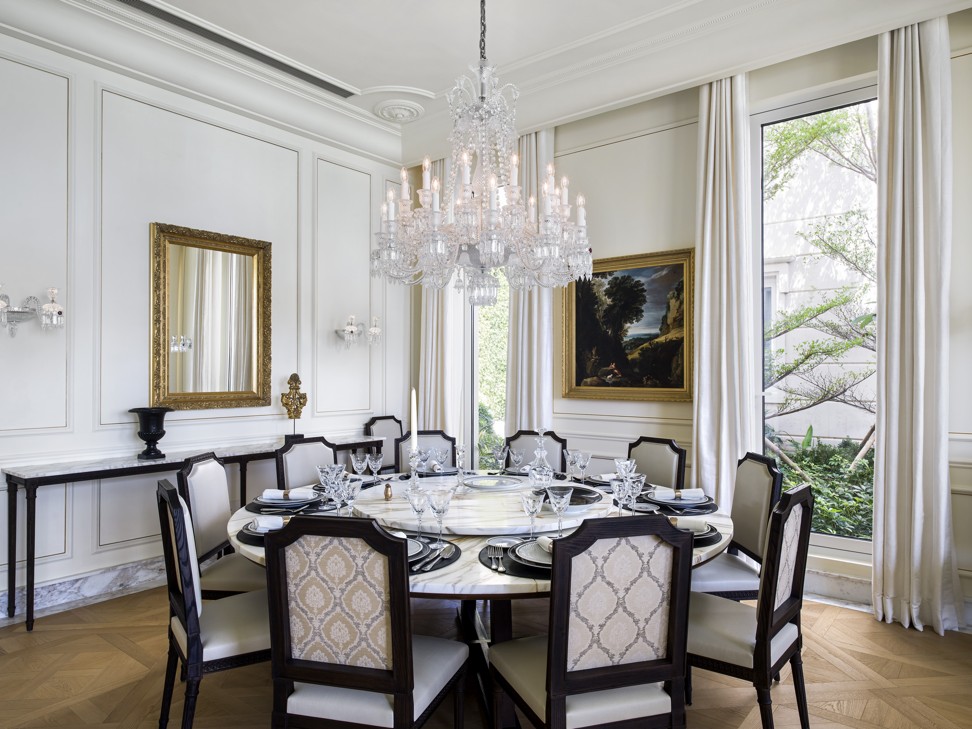 The luxurious dining room
