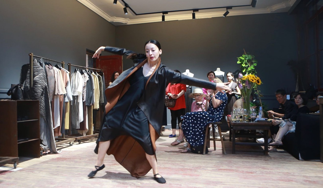 A dancer performing at the Rechenberg studio in Beijing.