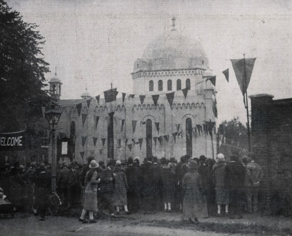 The 1926 inauguration of Londonâs first purpose-built mosque, in Wandsworth, which Sheldrake helped finance. Picture: Alamy