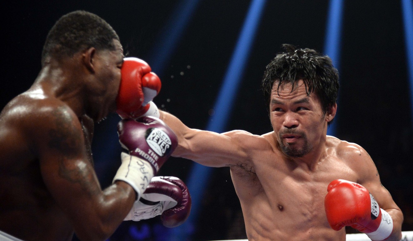 Manny Pacquiao connects to the face of Adrien Broner during their WBA welterweight fight in Las Vegas. Photo: USA Today Sports