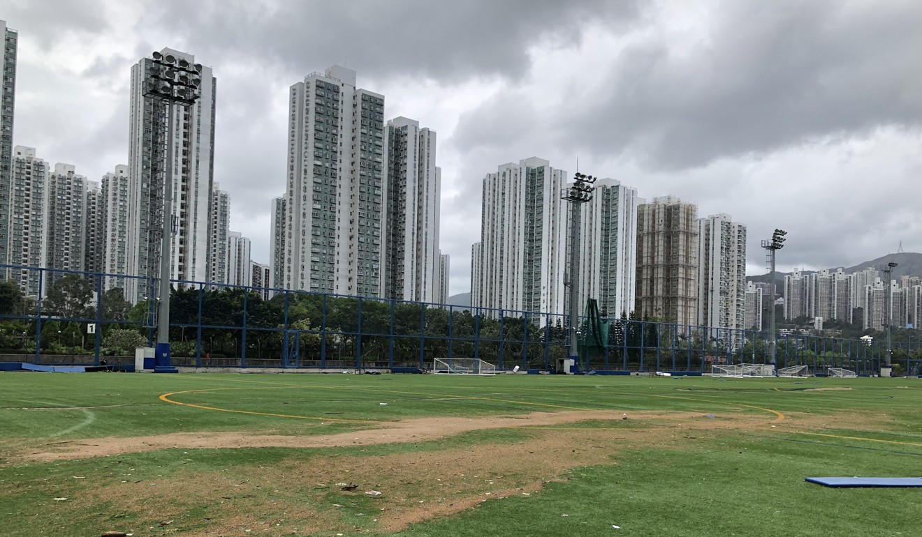 The turf in the aftermath of Typhoon Mangkhut last September.