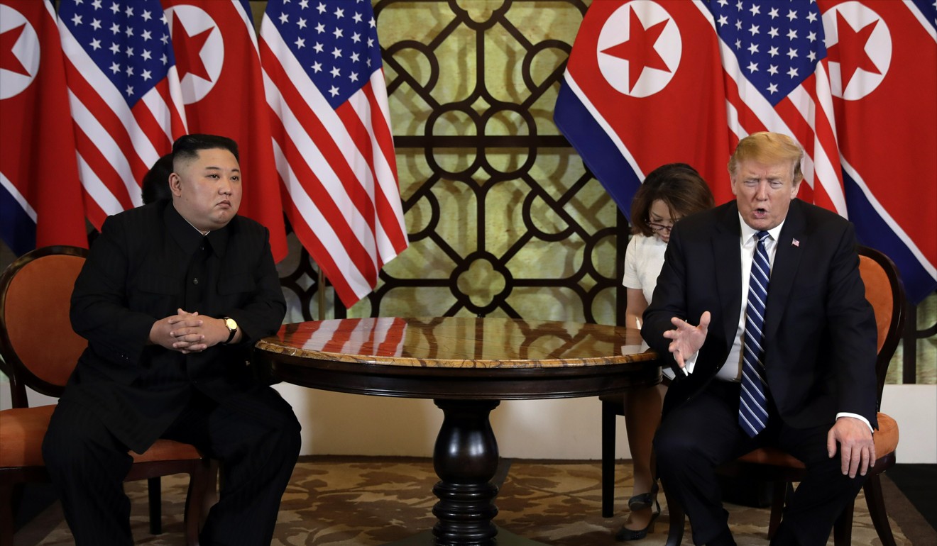 Despite their failure to reach agreement, Chinese Foreign Minister Wang Yi described last month’s meeting between Kim Jong-un (left) and Donald Trump as a moderate success. Photo: AP