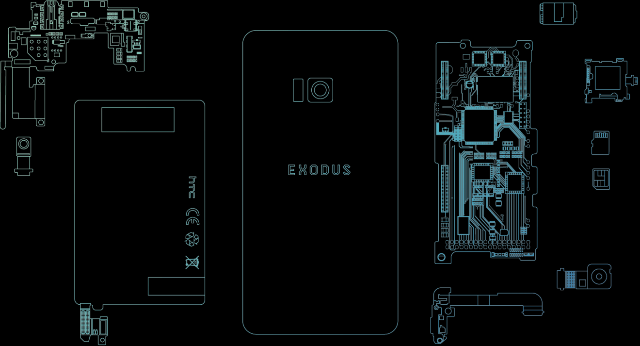 Product drawings for HTC'S Exodus. (Picture: HTC).