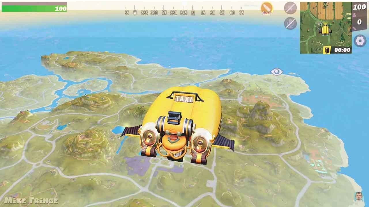 You jump off of a cab instead of a school bus in FortCraft. (Picture: Mike Fringe/YouTube)